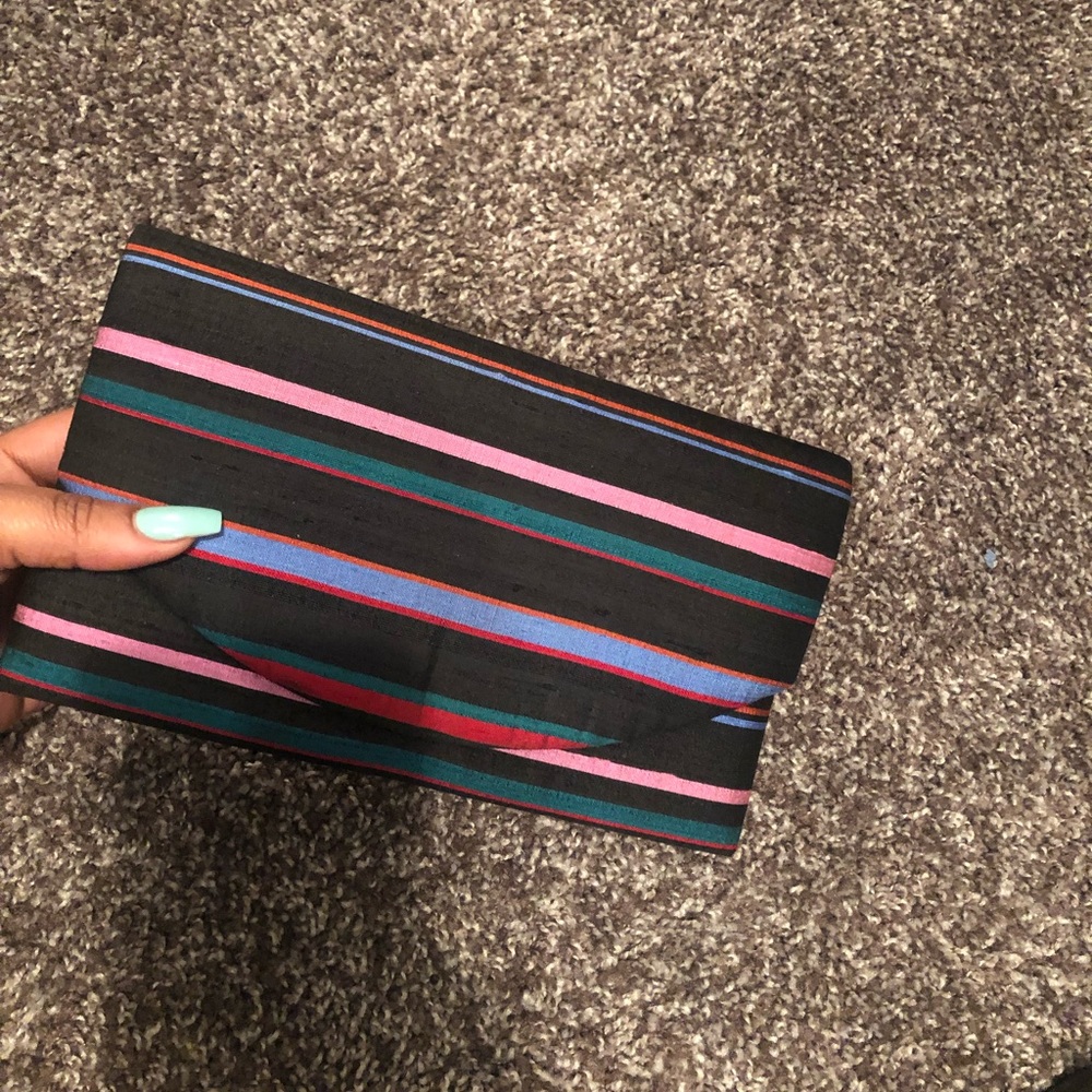 Small striped clutch